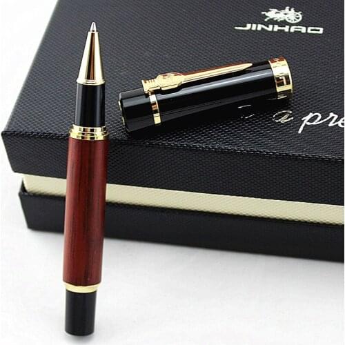 Jinhao 650 High Quality Fashion Wooden with Gold Clip Rollerball Pen 0.7mm Luxury Metal Gift Pen for Business Ballpoint Pens