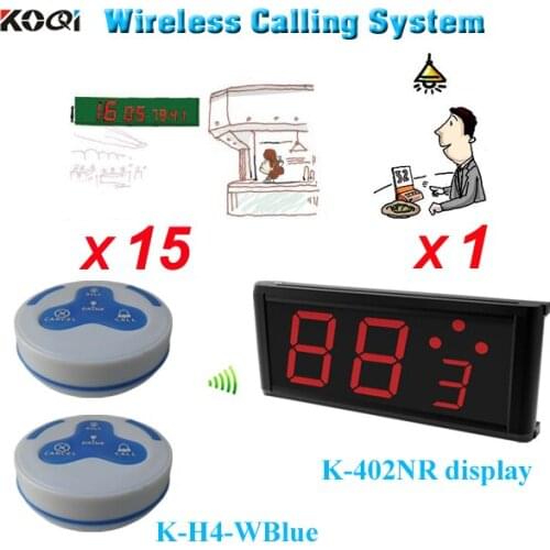 Commercial Wireless paging system for coffer bar 1 display with 15 bell buzzer to call service