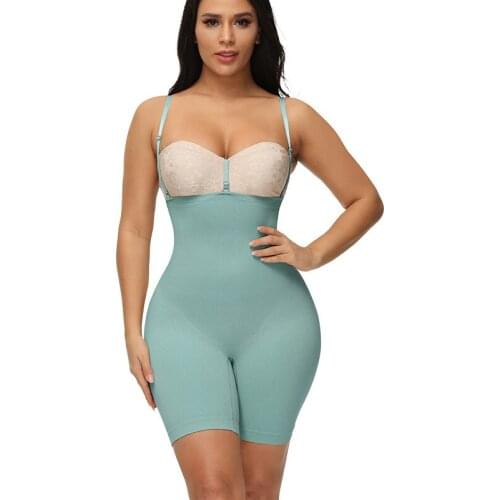 Shapewear Woman Full Bodysuit Shaper Control Green Seamless Corset Buckle Underwear Waist Trainer Butt Lifter Body Sculpting