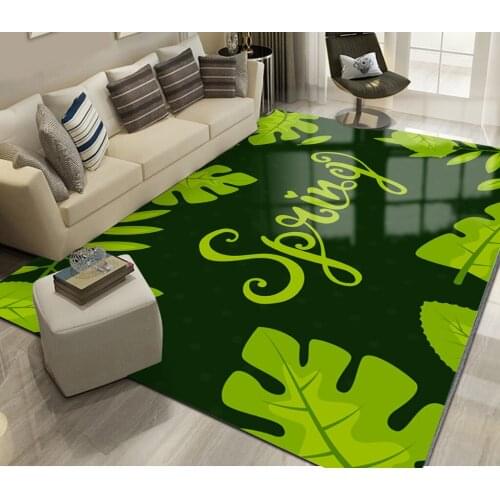 Ins Nordic style carpets for living room Small fresh Leaf 3D printed rugs and carpets for home decor Floor Mat tapete para sala