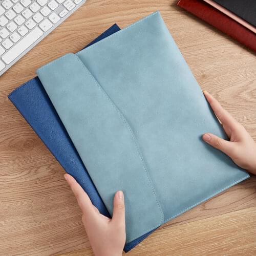 A4 Leather Portable Briefcase Document Storage Bags Office Information Arrange Pencil Case Stationery Organizer Packages