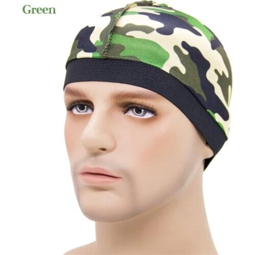 Dome Wave Cap Imitation Silk Bonnet Satin Turban Hat Hair Headwear Camouflage Breathable Bottoming Wide-Brimmed Wraps For Men