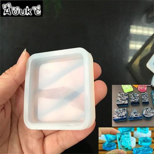 Square Shape DIY Decorating Badge Tools Translucent Jewelry Accessories Silicone Molds Jewelry Epoxy Molds Cake Biscuits Moulds