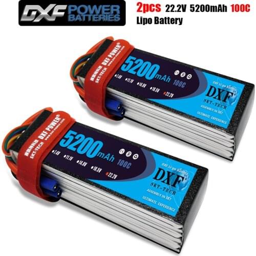 DXF POWER lipo battery 22.2V 5200mAh 100C T/XT60 6s li-poly batterry for rc model airplane car boat power AKKU