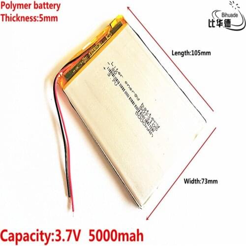 Liter energy battery 5073105 5500mAH Li-ion battery For 7 8 9 inch tablet PC 3.7V Polymer Battery With