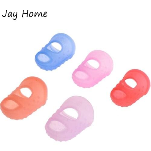 5Pcs Silicone Thimble Finger Protector Cover Caps for Stitch Embroidery DIY Craft Breathable Finger Thimble Sewing Accessories