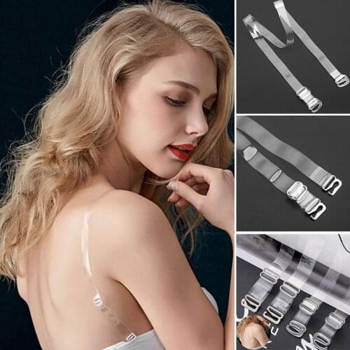 Invisible Clear Bra Strap Non-Slip Adjustable Soft 10/25/50 Pair Transparent Shoulder Strap for Women TY66