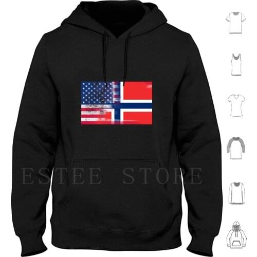 Norwegian American Half Norway Half America Flag Hoodies Norway Funny Norway Norway Flag I Love Norway Norway