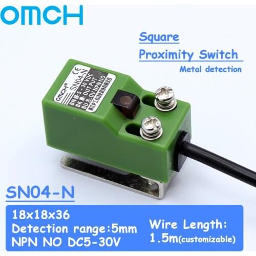 OMCH SN04-N Famous SN04N 4mm Approach Sensor NPN 3 wire NO 6-30V DC Inductive Proximity Switch