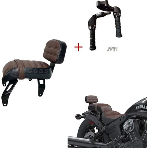 Motorcycle Passenger Rear Seat Cushion Pad Sissy Bar Backrest With Foot Peg For Indian Bobber