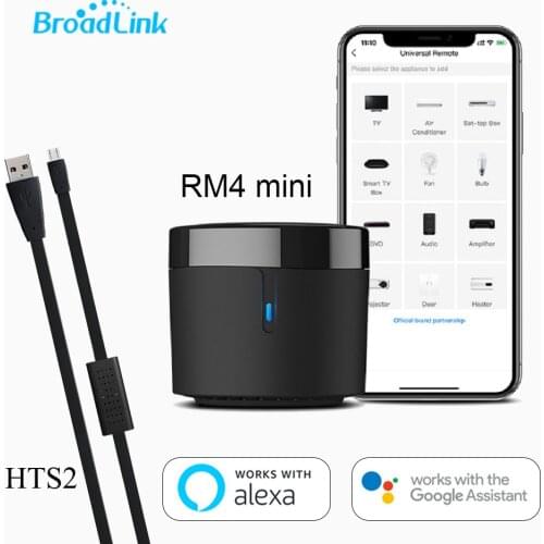 Broadlink RM4mini WiFi IR Remote Controller Temperature Humidity Sensor HTS2 for Air conditioning TV set-top Box Work with Alexa