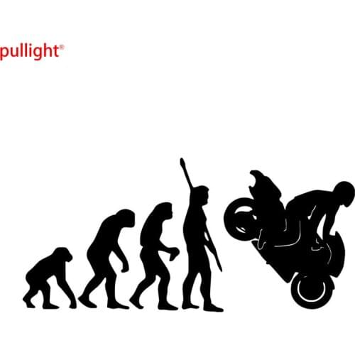 Fashion Human Evolution Car Stickers Personalized Vinyl Decals Handsome And Cool Motorcycle SUVs Bumper Laptop Car Styling