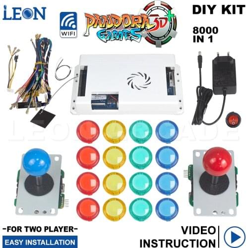 Pandora Box 3d 8000 In 1 Kit Arcade Sanwa Original Transparent Sanwa Arcade Buttons 5pin 8way Arcade Joystick Pandora Wifi