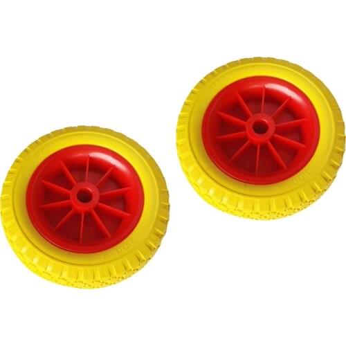 1 Pair of 20.32cm 19.4mm Durable Puncture Proof Rubber Tyre on Red Wheel for Kayak Trolley Cart Boat Trailer