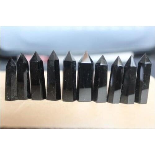 10pcs/lot) 100% natural obsidian quartz crystal point wand