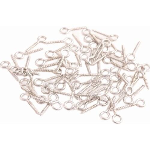 100pcs 13*2mm iron sliver Sheep eye nails Jewelry Screw Silver Accessories DIY Mini Eye Pins Bolt For Beaded Pendant