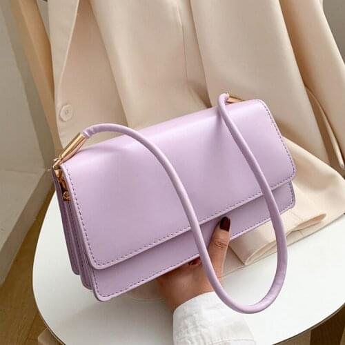 2021 New Fashion Women Baguette Shoulder Bags Simple Solid Color Armpit Handbag Purse Clutch Messenger Bag Clutch