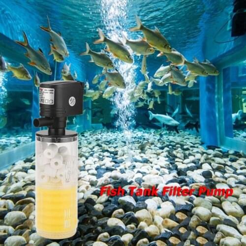 3 in 1 Ultral Slient Mini Fish Tank Pond Internal Filter Air Pump Aquarium Built in Oxygen Increase Submersible Pump Accessories