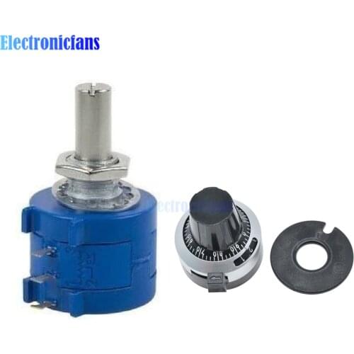 3590 102 202 502 103 +A03 knob 3590S Multiturn Potentiometer 500 1K 2K 5K 10K 20K 50K 100K ohm Potentiometer Adjustable Resistor