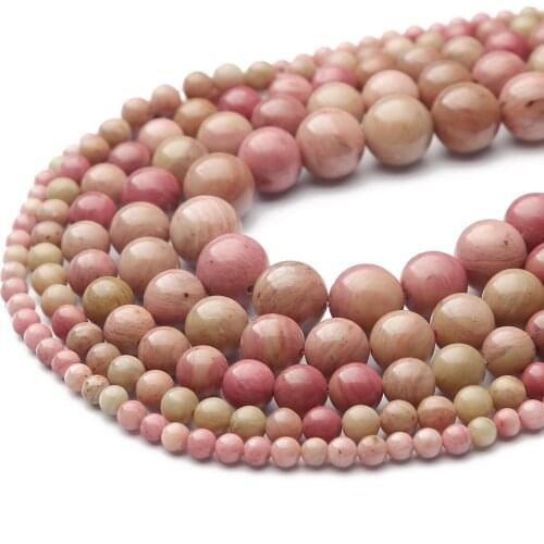 4/6/8/10/12MM Exquisite Natural Red Wood Marble Bulk Round Beads, For Making DIY Beautiful Jewelry Accessories