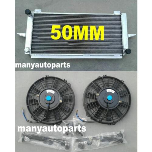 50MM Aluminum radiator &TWO FANS for FORD ESCORT SIERRA RS500/RS COSWORTH 2.0 82-97