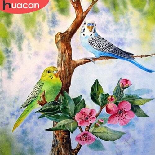HUACAN 5d Diamond Painting Bird DIY Mosaic Animal Full Square/Round Diamond Embroidery Flower Spring Home Decor