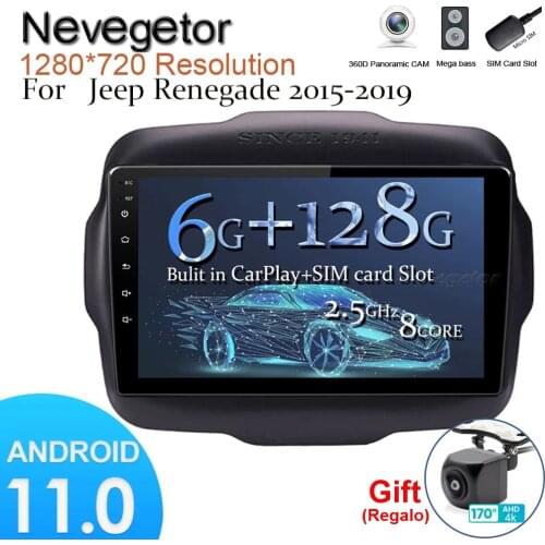 6G+128G DSP 2 din Android 11 4G NET Car Radio Multimedia Video Player for Jeep Renegade 2016 2017 2018 2019 2020 carplay WiFi BT