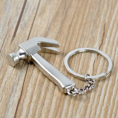Auto Keychain Stainless Steel Car Key Ring High-grade Simulation Hammer Key Chain Car Styling Keyring Keyfob Pendant for Gift