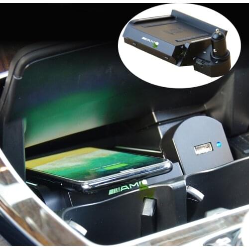 For Mercedes Benz C GLC AMG C43 C63 W205 Car Wireless Charger Mobile Fast Chargin Plate Accessories 15W