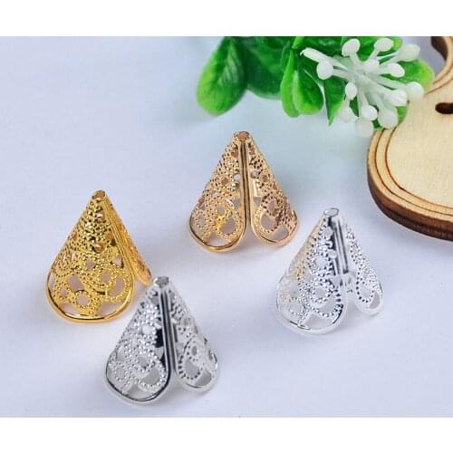 10pcs ZHU RU 16mm Flower Bead Caps Cylindrical beaded container receptacle For Jewelry Making Findings Diy Accessories Wholesale