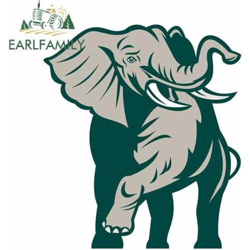 EARLFAMILY 13cm x 11.6cm for African Elephant Car Stickers Custom Printing Waterproof Decal Decoration Suitable for SUV Vehicle