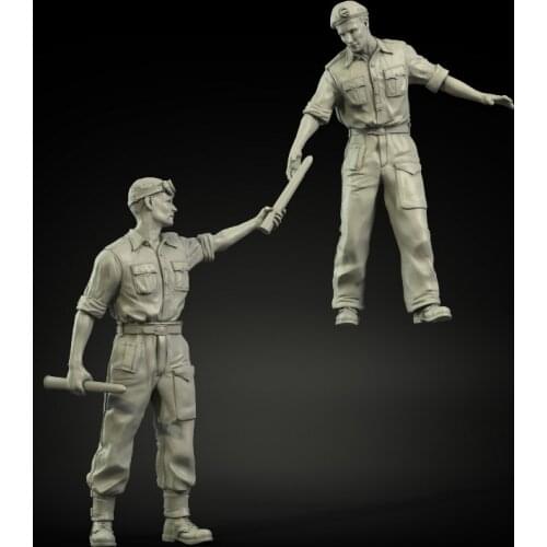 1/35 1/35 British Army RAC North Africa Front 2lb Shell Supply Set, Resin Model Soldier GK, Unassembled and unpainted kit