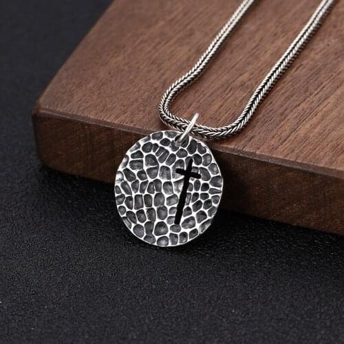 Round Necklace Pendant Silver Jewelry 2020 Fashion Pendants for Women Men 925 Sterling Silver Gifts for Women Men Vintage Style