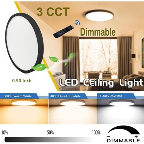 3CCT Dimmable Round Ceiling Led Light 24W 28W 38W 48W 3 Colors Change Lamp Kitchen Bedroom Living Room Lighting Lamps