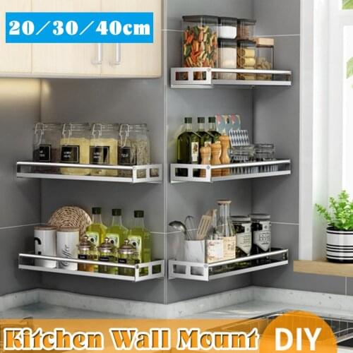 Kitchen Organizer Wall Mount Bracket Wall Storage Rack organizer Spice Jar Cabinet Shelf Kitchen Gadget Supplies Bathroom Rack