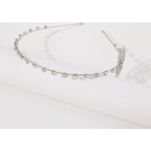 Lalynnly Elegent Glass Drill HairBands Side Hollow Flower Pattern Female Wedding Headbands Accessories Hairband F3365