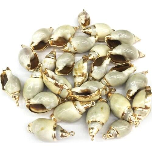 Natural shell fashion Conch Pendants Exquisite Charms for Jewelry Making DIY Bracelet Necklaces earring Accessories Size 10x30mm