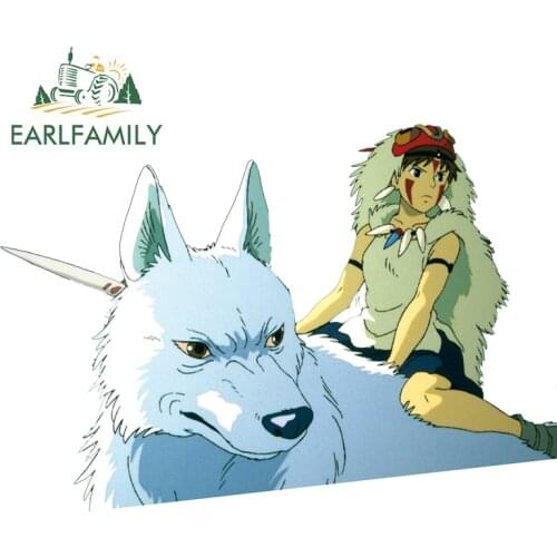 EARLFAMILY 13cm x 9.1cm for Princess Mononoke Car Stickers Graffiti Decal Waterproof Occlusion Scratch for VAN ATV Decoration