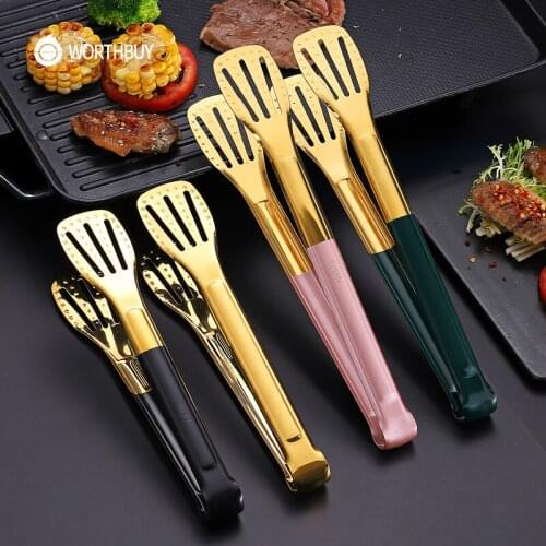 Non-Slip Stainless Steel Food Tongs Meat Salad Bread Serving Tongs For Barbecue Kitchen Accessories Cooking Utensils