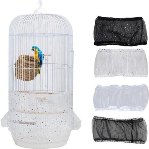 2020 NEW Bird Cage Cover Dustproof Seed Catcher Nylon Mesh Birdseed Net Guard For Length 30-45cm Bird Cage