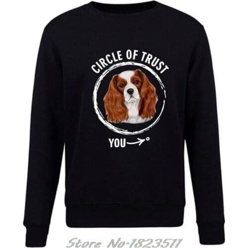 Autumn Winter Men Fleece pullover Jacket Circle Of Trust - Cavalier King Charles Spaniel Dog Hoodies Harajuku Sweatshirt