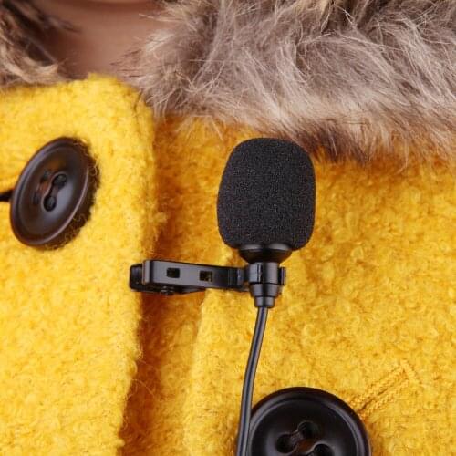 Lavalier Clip Metal Mono Microphone 3.5mm with Collar Clip for Lound Speaker Computer PC Laptop