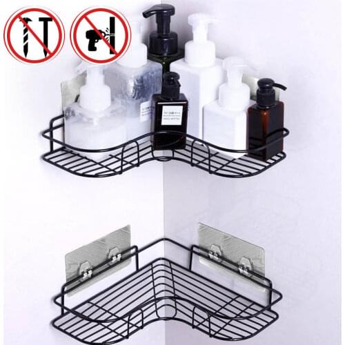Bathroom Shelves kitchen Punch Corner Frame Wall Suction Shampoo Storage Rack Shower Shelf Kitchen Fitted Wall Storage Shelf