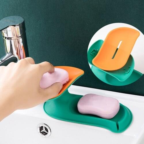 Portable Removable Nordic Style PP Double Layer Bathroom Products Soap Box Rotatable 1Pcs Non-slip