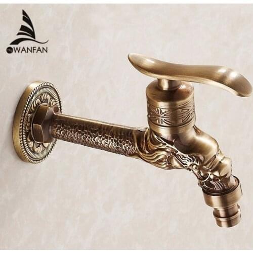 Bidcock Faucet Antique Bronze Dragon Carved Tap Bathroom Mop Faucet Washing Machine Faucet Outdoor Faucet For Garden WF-18654