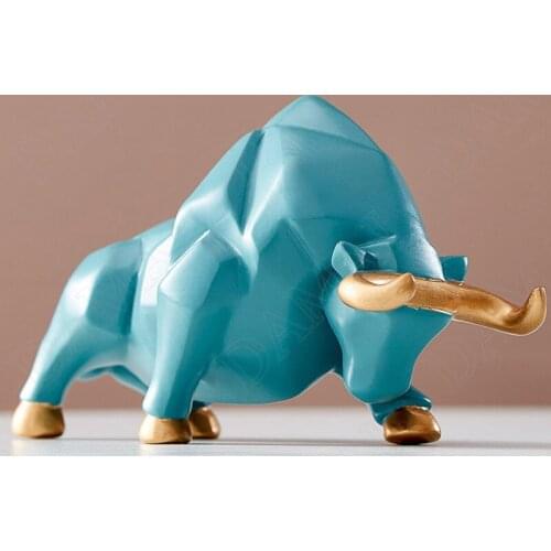 European Resin Charms Figurine Cattle Decorative Ornaments Living Room Decorations Animal Decor Statue Home Decoration Modern