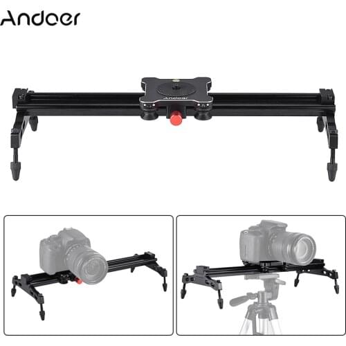Andoer 40cm Bearing Type Aluminum Alloy Camera Track Dolly Slider Stabilizer Rail System for DSLR Camera DV Video Film Making