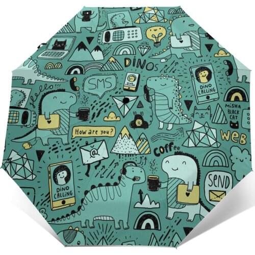 Sunny Umbrella Crocodile Alligator And Dinosaur Businessman Suit Automatic folding portable umbrella Sunscreen rain Windproof