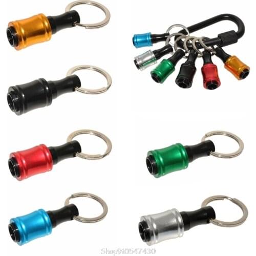 1/4inch Hex Shank Aluminum Alloy Screwdriver Bits Holder Extension Bar Drill Screw Adapter Quick Release Keychain N11 Dropship