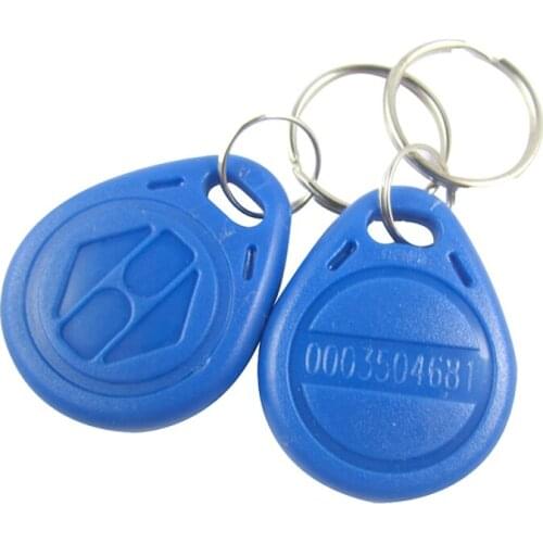 100pcs/Lot RFID Tag Proximity ID Token Tag Key Ring 125Khz 125KHZ RFID Card bule red yellow